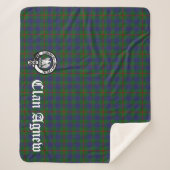 Clan Agnew Wappen Abzeichen und Tartan Sherpadecke (Vorderseite)