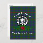 Clan Agnew Wappen & Tartan Postkarte (Vorne/Hinten)