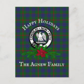 Clan Agnew Wappen & Tartan Postkarte (Vorderseite)