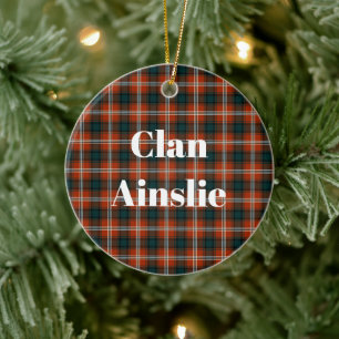 Clan Ainslie Tartan Keramik Ornament