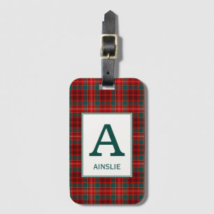 Clan Ainslie Tartan Mit Monogramm Gepäckanhänger
