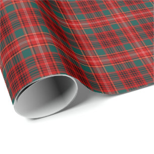 Clan Ainslie Tartan Red and Green Kariert Geschenkpapier