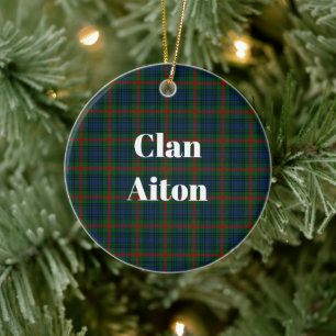 Clan Aiton Tartan Keramik Ornament