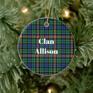Clan Allison Tartan Keramik Ornament