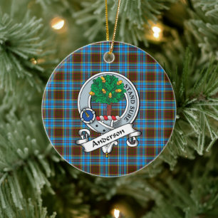 Clan Anderson Abzeichen Tartan Kariert Keramik Ornament