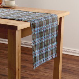 Clan-Anderson hellblauer schottischer Tartan Kurzer Tischläufer