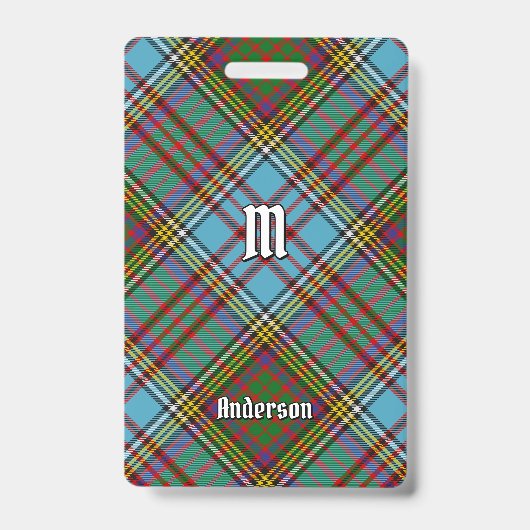 Clan Anderson Tartan Abzeichen Ausweis (Front)