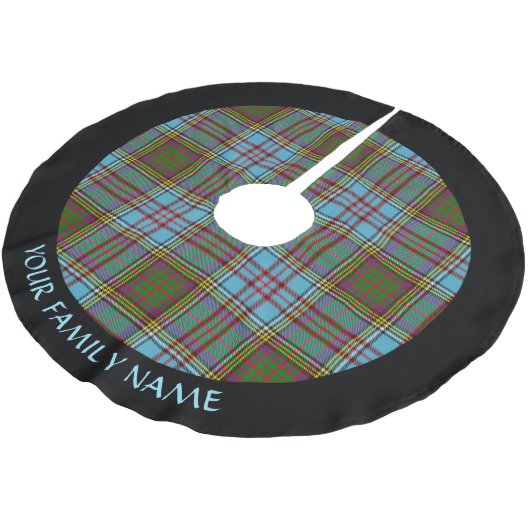 Clan Anderson Tartan Brushed Polyester Tree Skirt Weihnachtsbaumdecke (Schrägansicht)