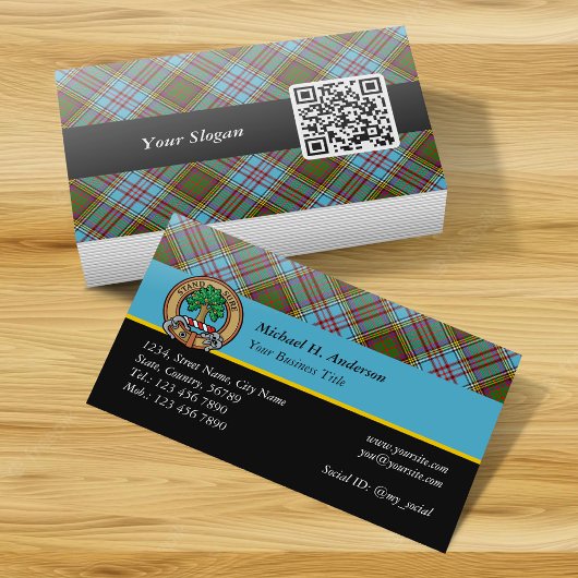 Clan Anderson Tartan Business Card Visitenkarte