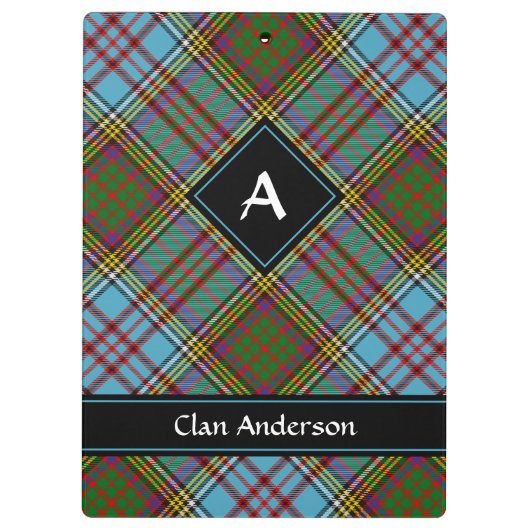 Clan Anderson Tartan Clipboard Klemmbrett (Rückseite)