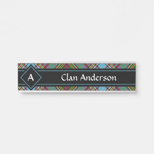 Clan Anderson Tartan Door Sign Türschild (Vorderseite )