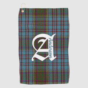 Clan Anderson Tartan Kariert Monogram Golfhandtuch