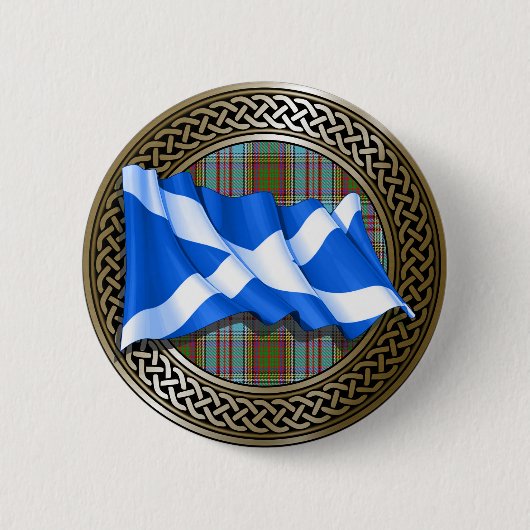 Clan Anderson Tartan Knot & Flag Button (Vorderseite)