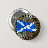 Clan Anderson Tartan Knot & Flag Button (Vorne & Hinten)