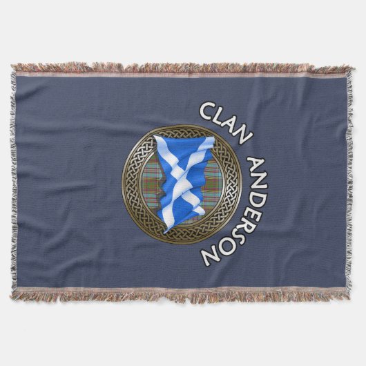 Clan Anderson Tartan Knot & Flag Decke (Vorderseite)