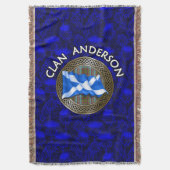 Clan Anderson Tartan Knot & Flag Decke (Vorderseite Vertikal)