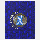 Clan Anderson Tartan Knot & Flag Fleecedecke (Vorderseite)