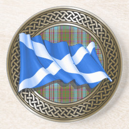 Clan Anderson Tartan Knot & Flag Getränkeuntersetzer