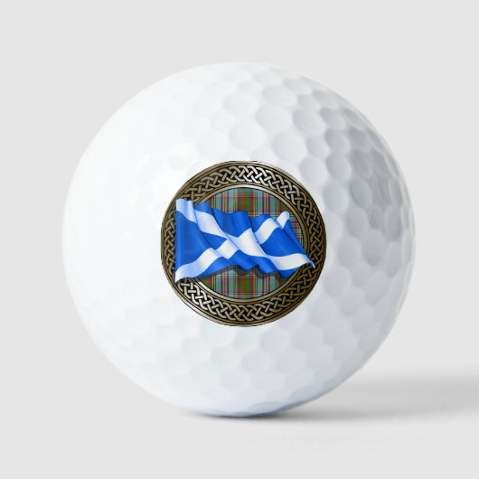 Clan Anderson Tartan Knot & Flag Golfball (Vorderseite)