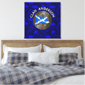 Clan Anderson Tartan Knot & Flag Leinwanddruck (Insitu (Schlafzimmer))