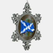 Clan Anderson Tartan Knot & Flag Schneeflocken Zinn-Ornament (Links)