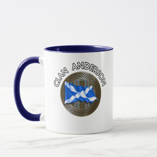 Clan Anderson Tartan Knot & Flag Tasse (Links)