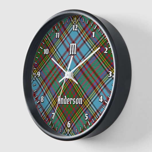 Clan Anderson Tartan Large Clock Uhr (Winkel)