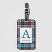 Clan Anderson Tartan Mit Monogramm Gepäckanhänger (Vorderseite Vertikal)