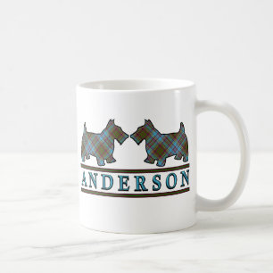 Clan Anderson Tartan Scottish Scottie Dogs Kaffeetasse