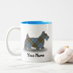 Clan Anderson Tartan Scottish Terrier Zweifarbige Tasse
