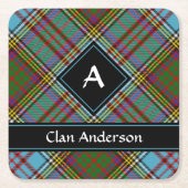 Clan Anderson Tartan Square Paper Untersetzer (Vorderseite)