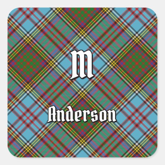 Clan Anderson Tartan Square Sticker (Vorderseite)