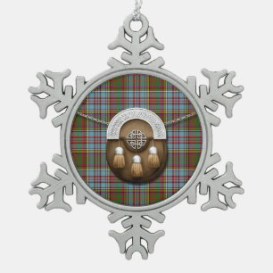 Clan-Anderson Tartan und Sporran Schneeflocken Zinn-Ornament
