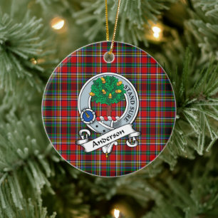 Clan Anderson von Arbrake Abzeichen Tartan Kariert Keramik Ornament