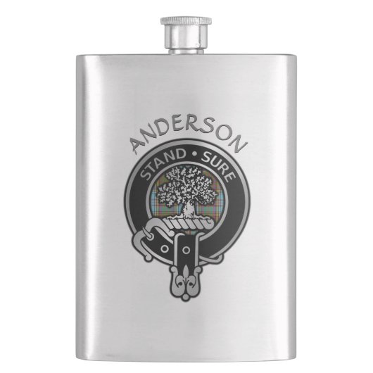 Clan Anderson Wappen & Tartan Flask Flachmann (Vorderseite)