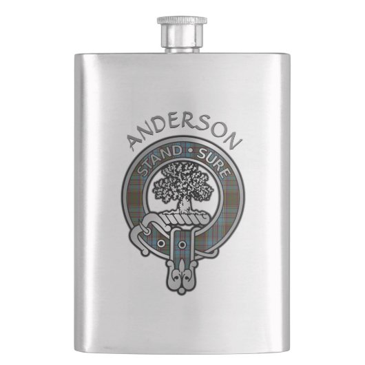 Clan Anderson Wappen & Tartan Flask Flachmann (Vorderseite)