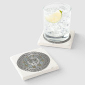 Clan Anderson Wappen & Tartan Knot Steinuntersetzer (Seitenansicht)