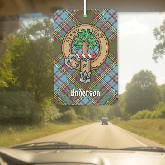 Clan Anderson Wappen über Tartan Autolufterfrischer