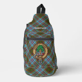 Clan Anderson Wappen über Tartan Crossbody Bag (Vorderseite)