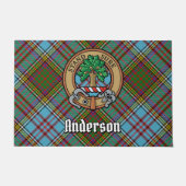 Clan Anderson Wappen über Tartan Fußmatte (Vorderseite)