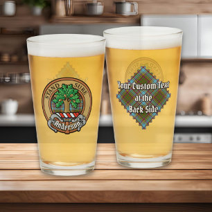 Clan Anderson Wappen über Tartan Glas