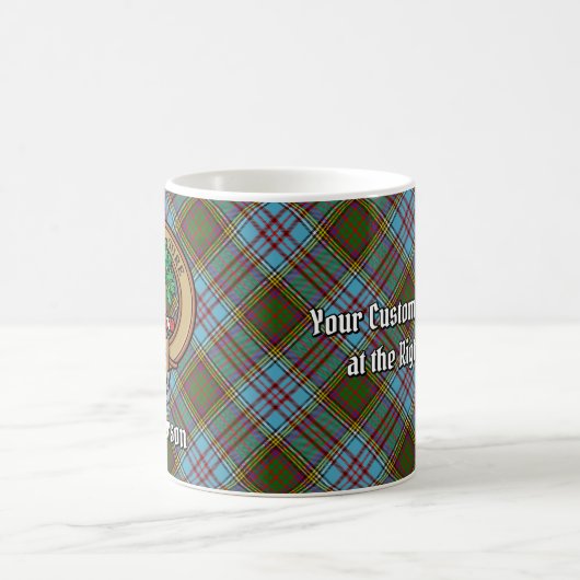 Clan Anderson Wappen über Tartan Kaffeetasse (Mittel)