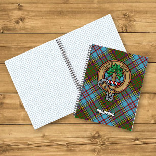 Clan Anderson Wappen über Tartan Notizblock