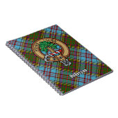 Clan Anderson Wappen über Tartan Notizblock (Rechte Seite)