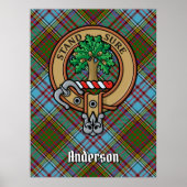 Clan Anderson Wappen über Tartan Poster (Vorne)
