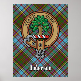 Clan Anderson Wappen über Tartan Poster