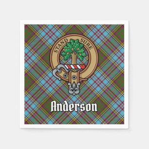 Clan Anderson Wappen über Tartan Serviette