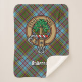 Clan Anderson Wappen über Tartan Sherpadecke (Vorderseite)