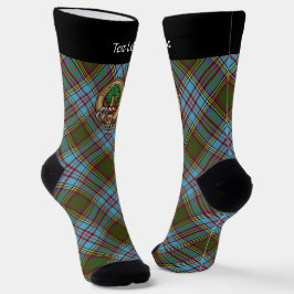 Clan Anderson Wappen über Tartan Socks Socken