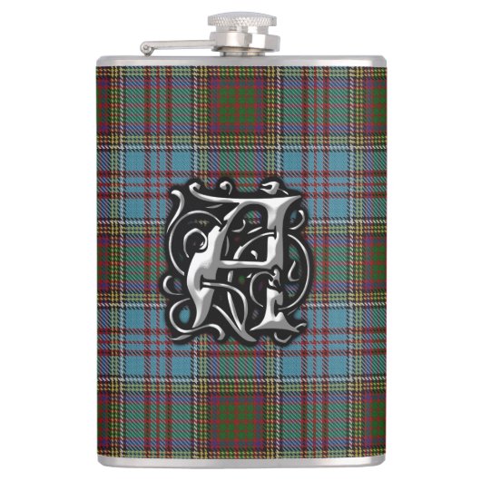 Clan-Andersontartan-alte Schottland-Flasche Flachmann (Vorderseite)